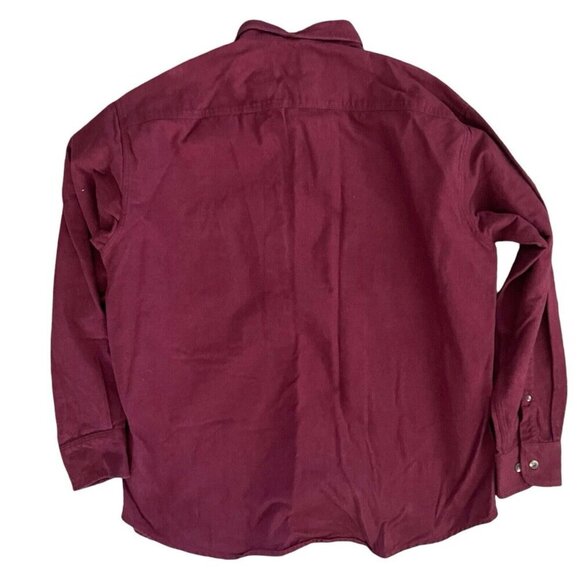Cabelas Mens Deerskin Soft Chamois Button Flannel Shirt Size L Hunting Wine Red - Picture 2 of 10